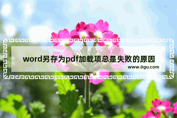 word另存为pdf加载项总是失败的原因及解决办法