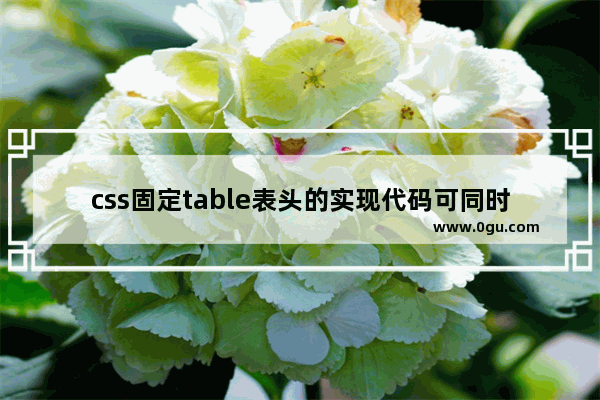 css固定table表头的实现代码可同时看到表头和表格底部