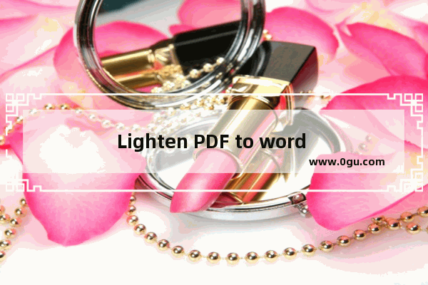 Lighten PDF to word Converter将PDF转换成Word文档的方法