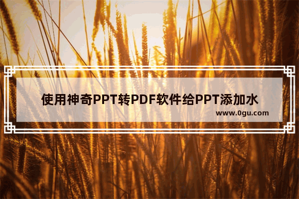 使用神奇PPT转PDF软件给PPT添加水印的操作方法