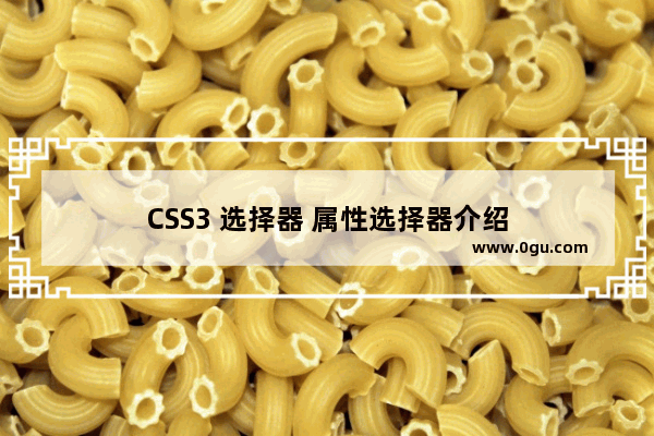 CSS3 选择器 属性选择器介绍