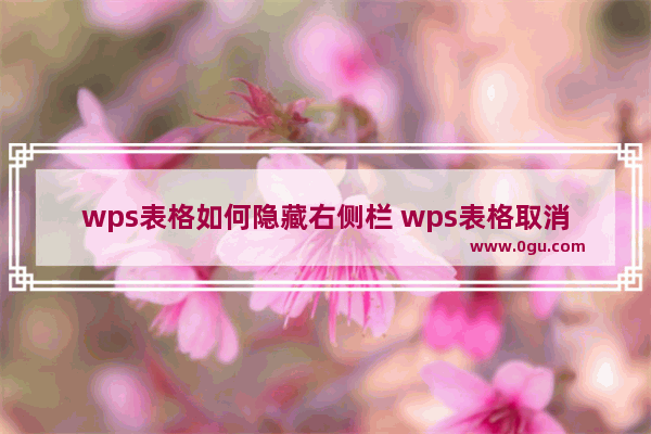 wps表格如何隐藏右侧栏 wps表格取消显示任务窗格的方法