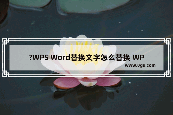 ?WPS Word替换文字怎么替换 WPS文档中快速替换字符的方法教程