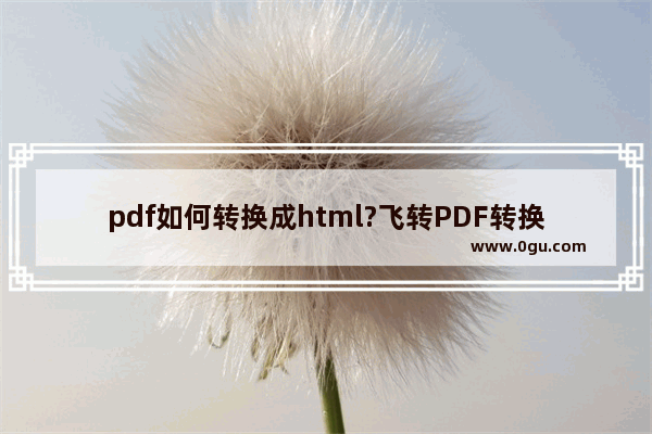 pdf如何转换成html?飞转PDF转换器使用教程