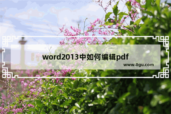 word2013中如何编辑pdf