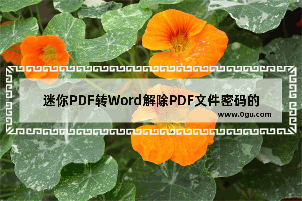 迷你PDF转Word解除PDF文件密码的方法