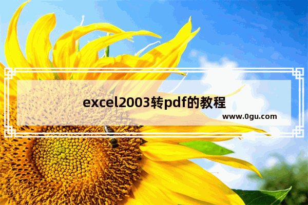 excel2003转pdf的教程