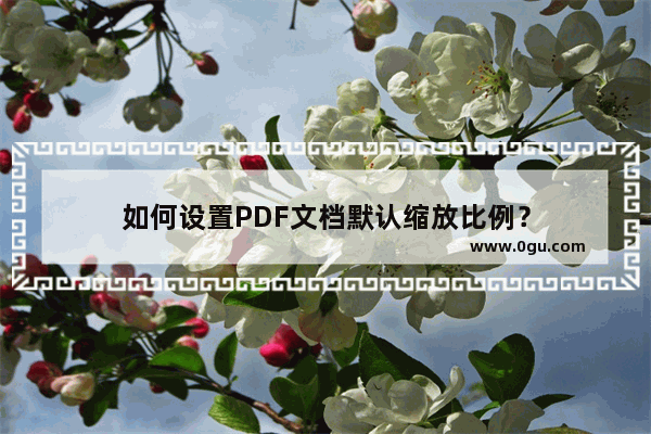 如何设置PDF文档默认缩放比例？