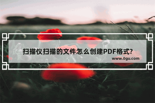 扫描仪扫描的文件怎么创建PDF格式?