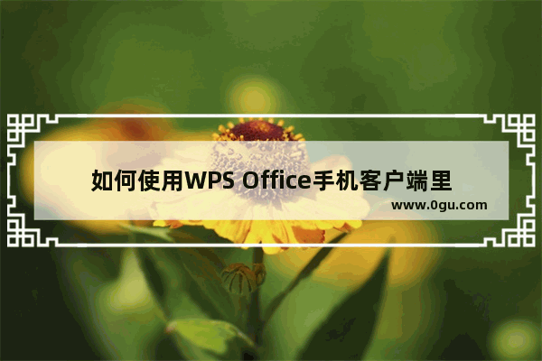 如何使用WPS Office手机客户端里的PDF编辑功能