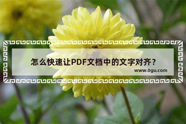 怎么快速让PDF文档中的文字对齐？