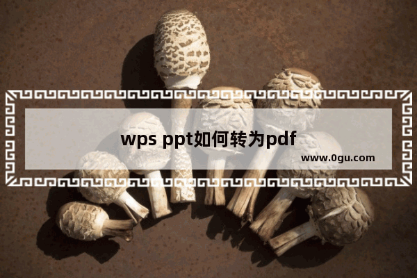 wps ppt如何转为pdf