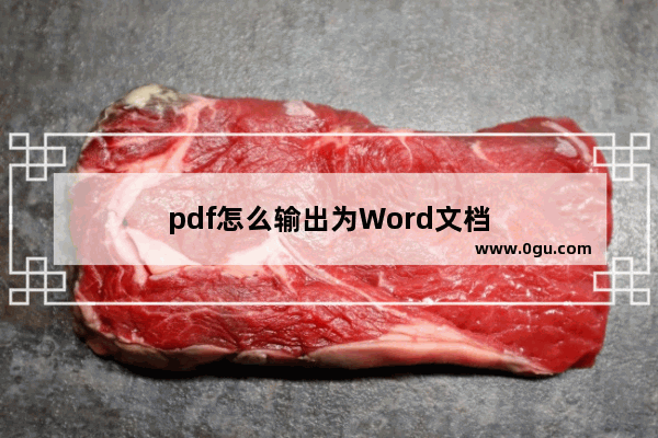 pdf怎么输出为Word文档