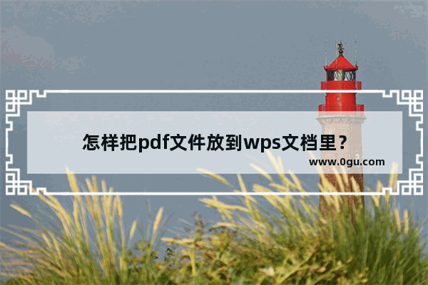 怎样把pdf文件放到wps文档里？