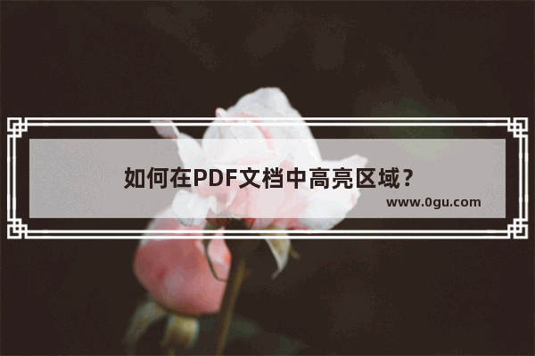 如何在PDF文档中高亮区域？