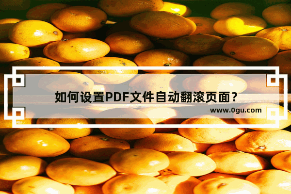 如何设置PDF文件自动翻滚页面？