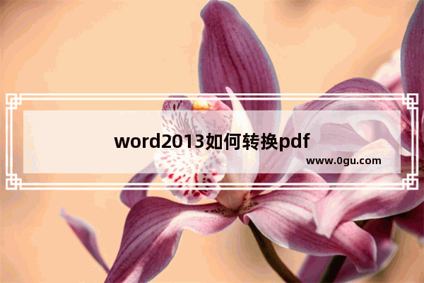 word2013如何转换pdf