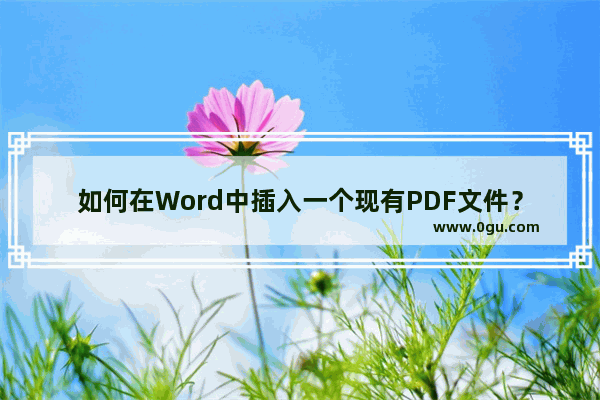 如何在Word中插入一个现有PDF文件？