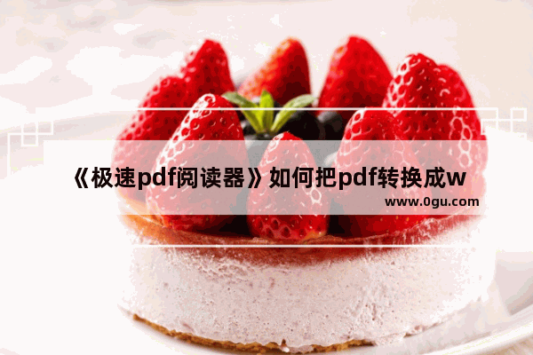 《极速pdf阅读器》如何把pdf转换成word