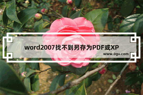 word2007找不到另存为PDF或XPS怎么办？