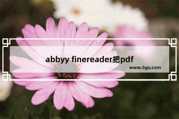 abbyy finereader把pdf转成word文件设置方法分享