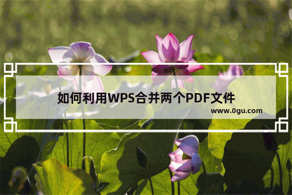 如何利用WPS合并两个PDF文件