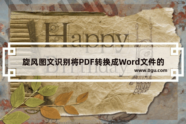 旋风图文识别将PDF转换成Word文件的方法步骤