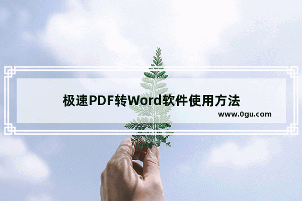 极速PDF转Word软件使用方法