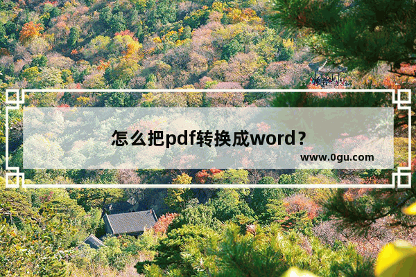 怎么把pdf转换成word？