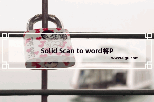 Solid Scan to word将PDF转换成Word文件的方法