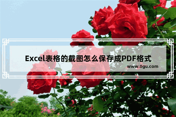 Excel表格的截图怎么保存成PDF格式?