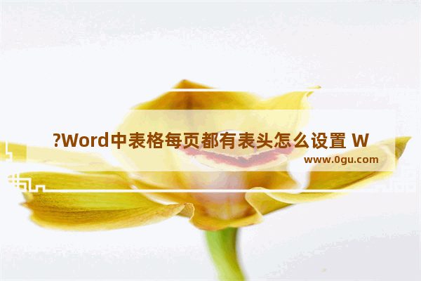 ?Word中表格每页都有表头怎么设置 Word文档中让每页都显示表头题目的方法教程