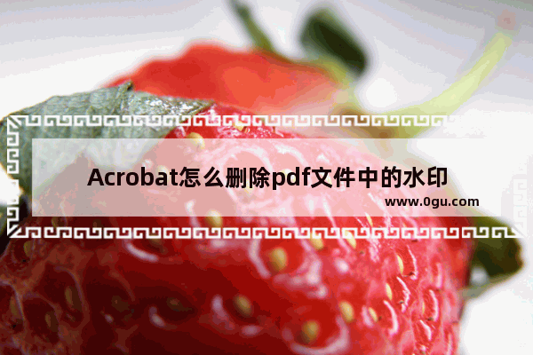 Acrobat怎么删除pdf文件中的水印?