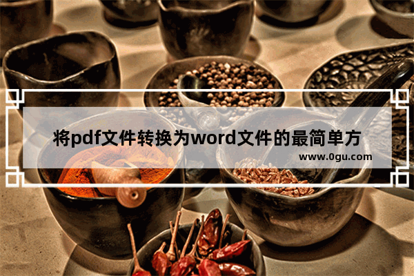 将pdf文件转换为word文件的最简单方法