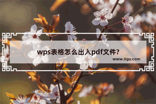 wps表格怎么出入pdf文件?