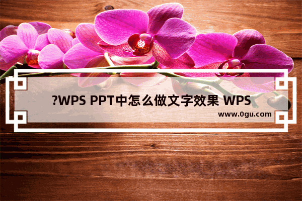 ?WPS PPT中怎么做文字效果 WPS演示文稿中设置文字效果的方法教程