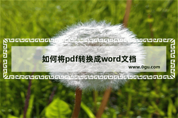 如何将pdf转换成word文档