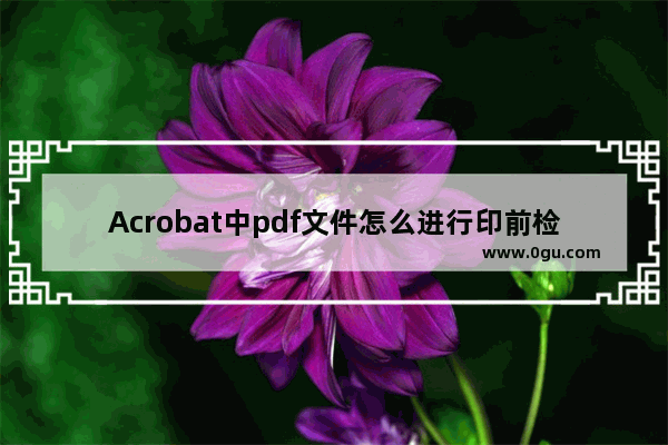 Acrobat中pdf文件怎么进行印前检查?