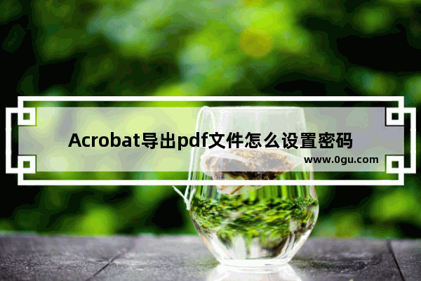 Acrobat导出pdf文件怎么设置密码?