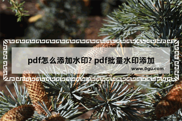 pdf怎么添加水印? pdf批量水印添加方法