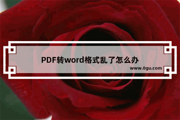 PDF转word格式乱了怎么办