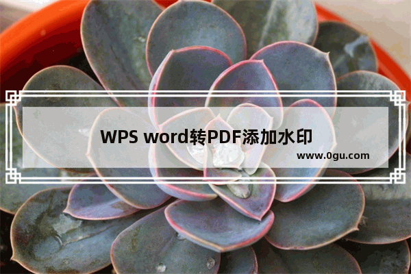 WPS word转PDF添加水印