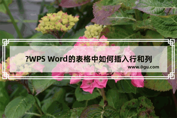 ?WPS Word的表格中如何插入行和列 WPS文档在原有的表格中继续增加表格的方法教程