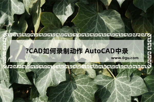 ?CAD如何录制动作 AutoCAD中录制操作步骤的方法教程