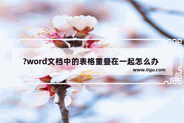 ?word文档中的表格重叠在一起怎么办 word文档中的两个表格取消重叠的方法