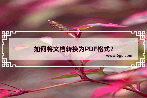 如何将文档转换为PDF格式？