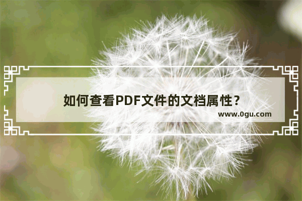 如何查看PDF文件的文档属性？