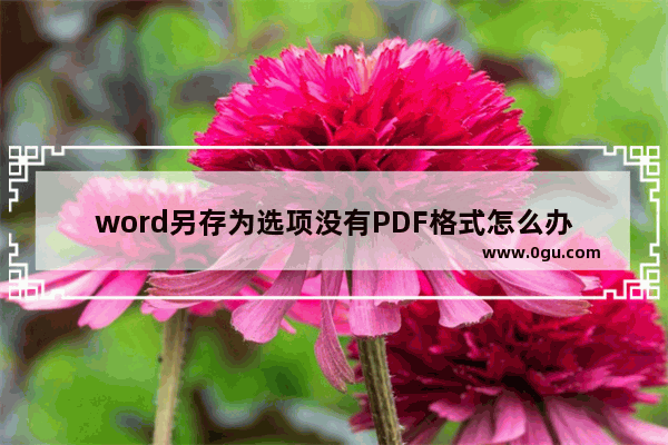 word另存为选项没有PDF格式怎么办