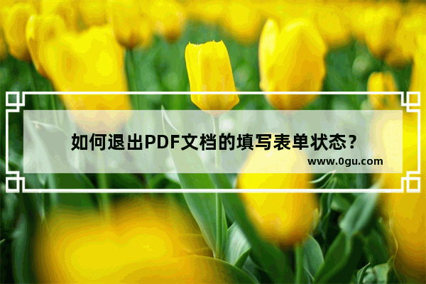 如何退出PDF文档的填写表单状态？