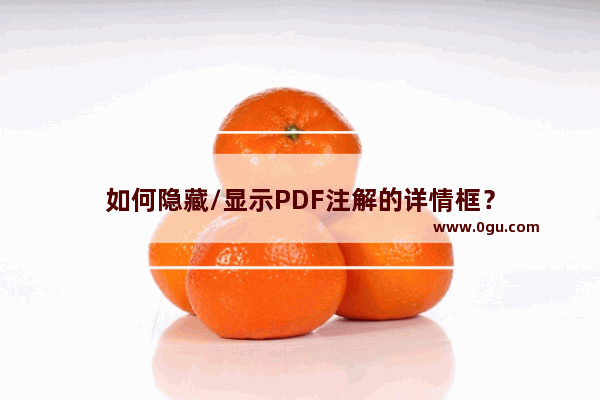 如何隐藏/显示PDF注解的详情框？